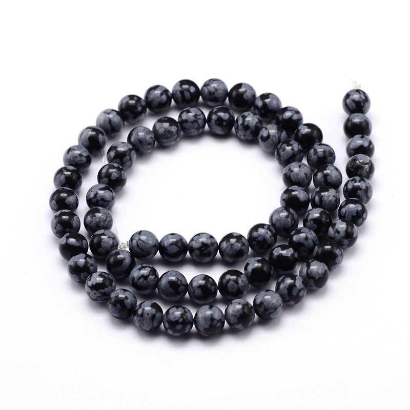 OBSIDIÁN vločkovaný, kulička, 8mm