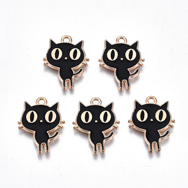 Černá kočka, 19x15x2mm