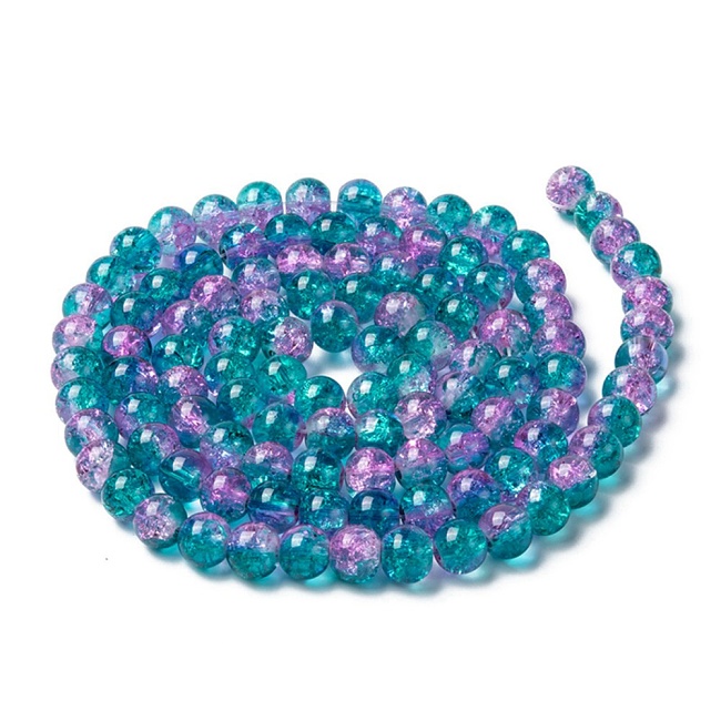 Modro-růžové kuličky, 8mm (10ks)