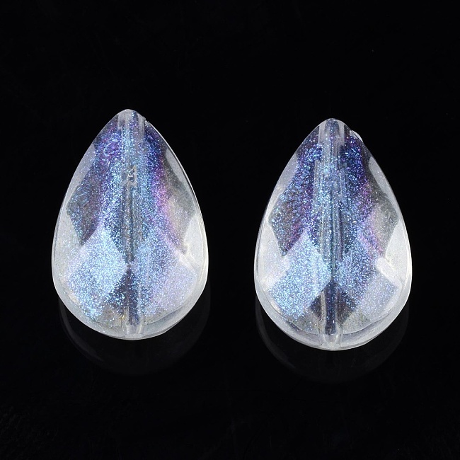 Čirá slzička se třpytkami, 15x10x7,5mm (10ks)