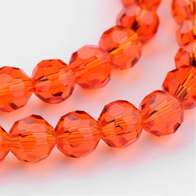 Oranžové kuličky, broušené, 8mm (10ks)