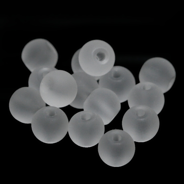 Bílé kuličky, matné, 6mm (20ks)