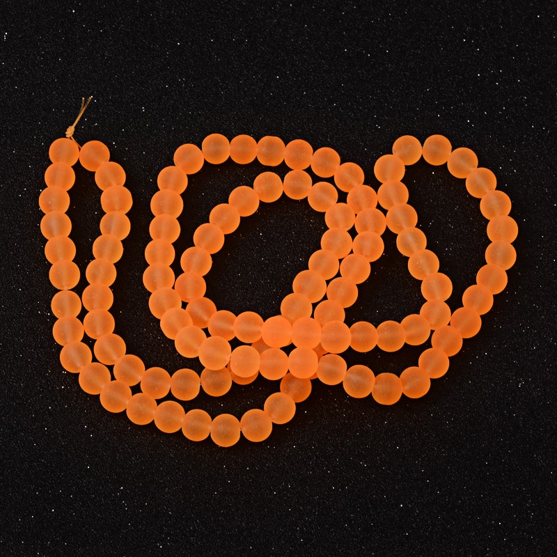 Oranžové kuličky, matné, 8mm (10ks)