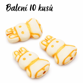 Zajíček oranžový, 15x10mm (10ks)