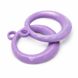 Fialové kolečko, broušené plošky, 32x27x6mm