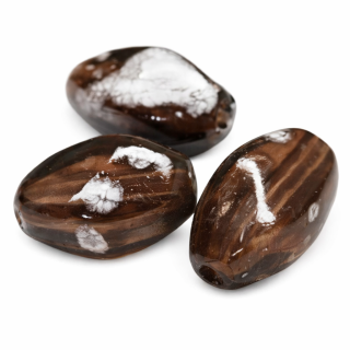 Hnědý oválek, 16x10mm