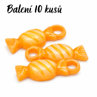 Oranžové bonbóny, 20x7mm (10ks)
