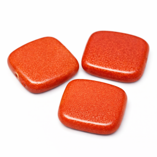 Oranžový, třpytivý čtvereček, 17x17mm