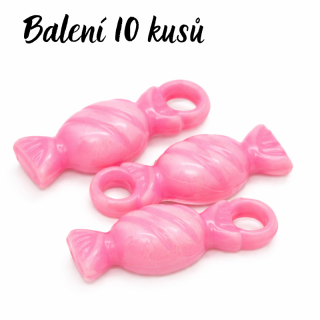 Růžové bonbóny, 20x7mm (10ks)