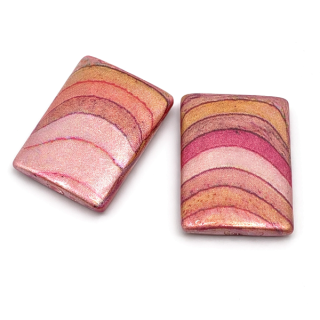 Růžový, pruhovaný obdelníček, 28x20x5mm