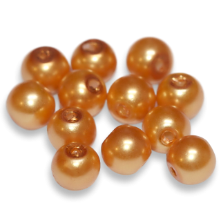 Oranžové kuličky, voskované, 6mm (20ks)