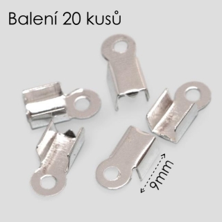 Stříbrná koncovka, 9x3,5x4mm (20ks)