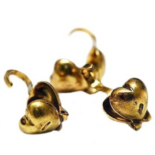 Starozlatá kalota, srdíčko, 5mm