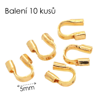 Zlatá podkova, koncovka, 5mm (10ks)