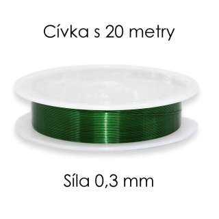 Zelený drátek, 0,3mm (20m)