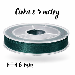 Zelená stuha, ORGANZA, 6mm (5m)