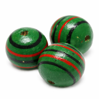 Zelená kulička s pruhy, 20mm