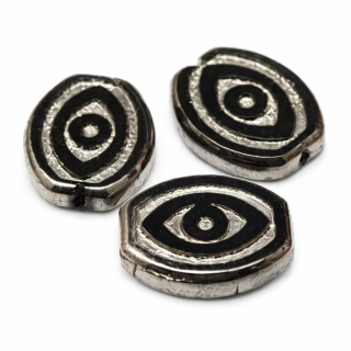 Černý oválek, 17x14mm