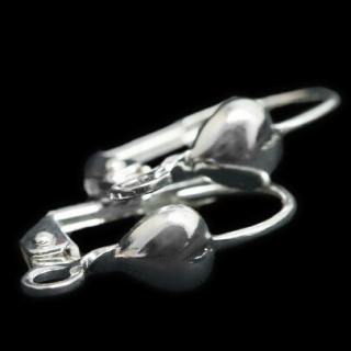 Stříbrný háček se srdíčkem, uzavíratelný, 10x8mm