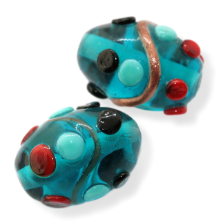 Modrý oválek, 20x16mm