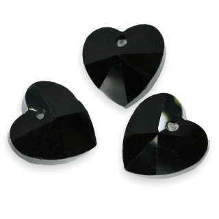 Černé srdíčko, 14x14mm
