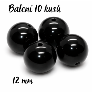 Černá kulička, 12mm (10ks)