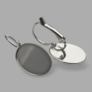 Platinový háček s lůžkem - 18x13mm