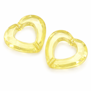 Žluté, broušené srdíčko, 27x24x8mm