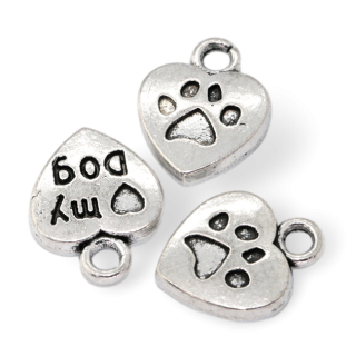 Srdíčko - love my dog, 13x10mm