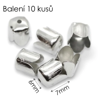 Platinový kaplík, 7x6mm (10ks)