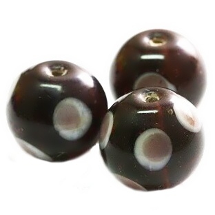 Fialová kulička s kolečky, 14x12mm