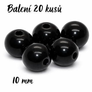 Černé kuličky, 10mm (20ks)