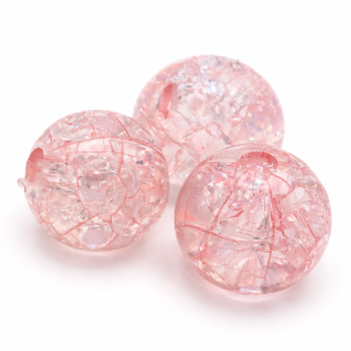 Růžová kulička - popraskaná, 12mm