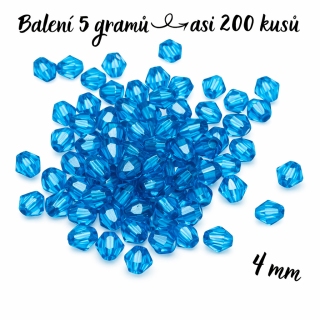 Tyrkysová sluníčka 4mm, PLAST (5g)