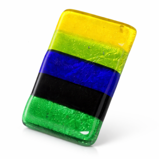Barevný, pruhovaný obdelník, 65x39x6mm