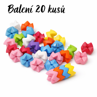 Barevné, zubaté válečky, 9x6mm (20ks)