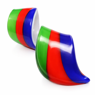 Barevný, stočený přívěšek, 70x30mm