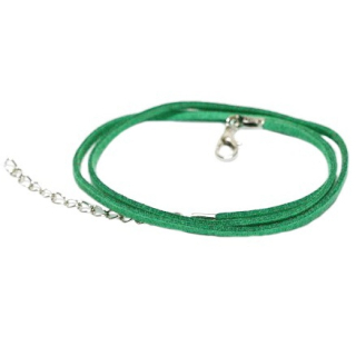 Zelená šňůrka, imitace kůže - 43 cm
