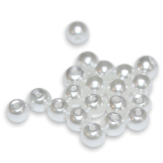 Bílé kuličky, voskované, 4mm (50ks)