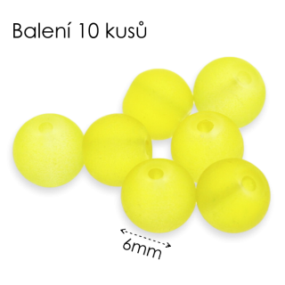 Žluté kuličky, matné, 6mm (10ks)