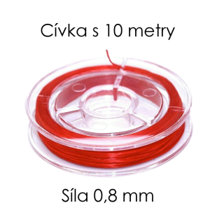 Červená pruženka, 0,8mm (10m)
