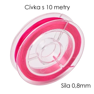 Růžová pruženka, 0,8mm (10m)
