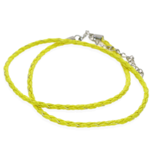 Žlutá šňůrka, imitace kůže - 43cm