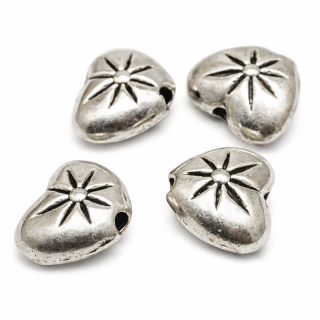 Starostříbrné srdíčko, 8x6mm