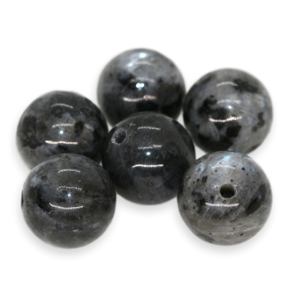 LABRADORIT, kulička šedo-černá, 10mm