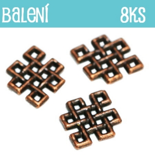 Měděný mezidíl, 9x9mm (8ks)