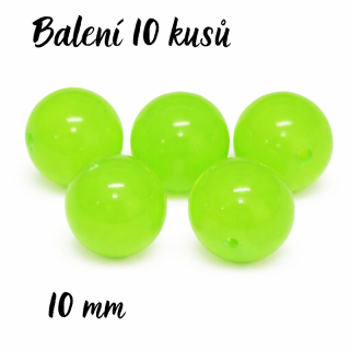 Zelená kulička, 10mm (10ks)