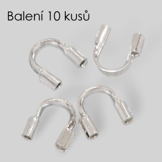 Stříbrná podkova, koncovka, 4,5mm (10ks)
