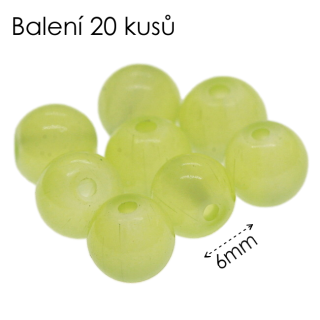 Zelené kuličky, 6mm (20ks)