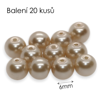 Hnědé kuličky, voskované, 6mm (20ks)